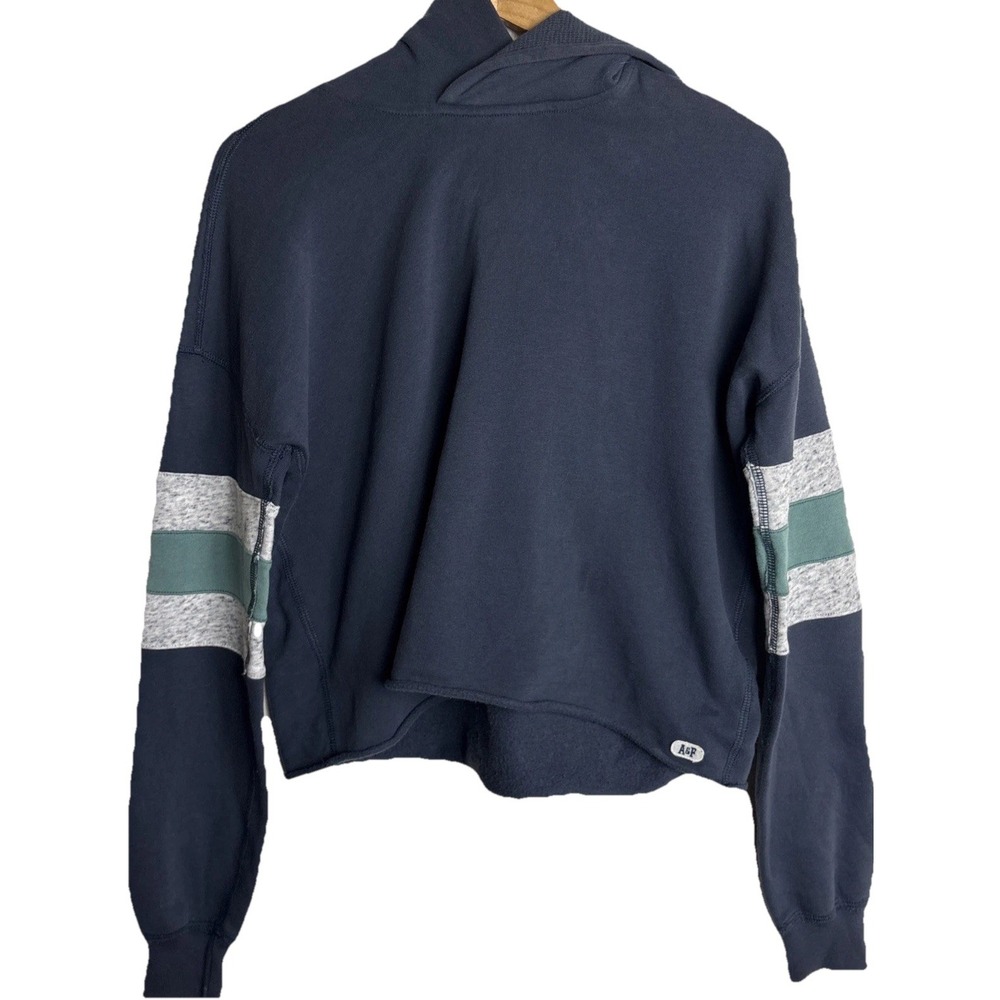 Abercrombie & Fitch‎ Cropped Hoodie Womens Small Blue Logo Preppy